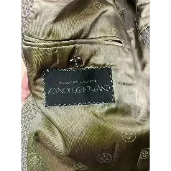 Donald Brooks Men's Herringbone Gray Virgin Wool Suit Blazer With Pockets - Picture 10 of 14